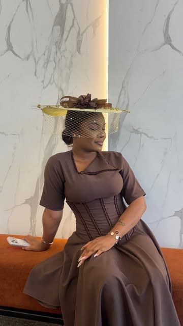 Fokz Luxury corseted mocha gown